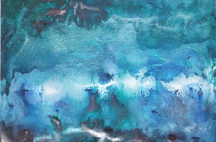 Iris Arns: Aquarell Abstrakt in blau